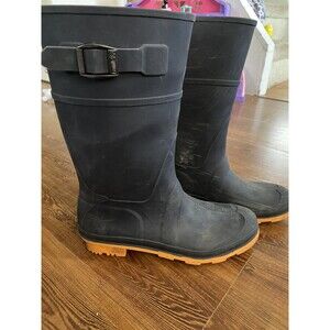 Kamik Kids Youth Classic Stomp Rubber Waterproof Rain Boot Black Size 5 Unisex